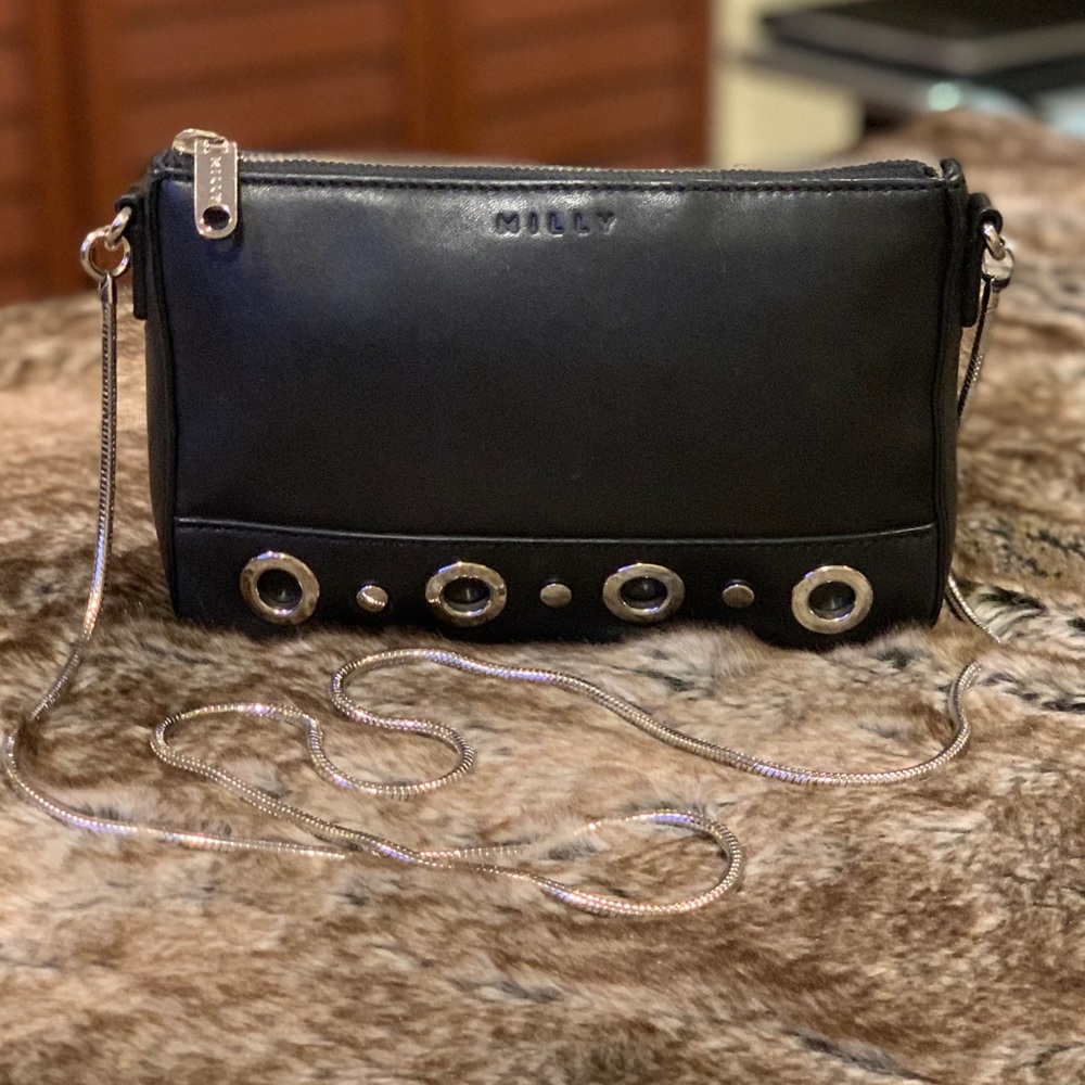Milly Black Leather Crossbody